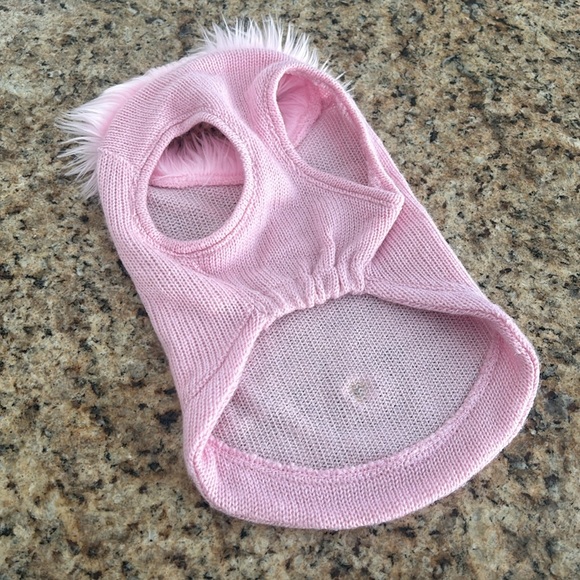 Dog pink sweater with faux fur - Picture 4 of 9